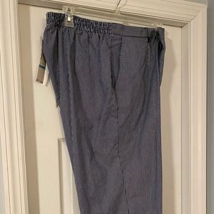 Alfred Dunner blue and white stripes. NWT 20W elastic waist